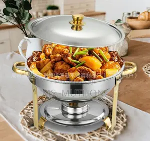 5 L High Quality Stainless Steel Chafing Dish With Golden Accents*