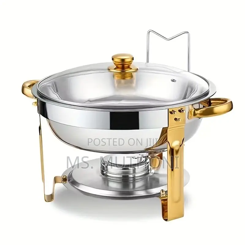 5 L High Quality Stainless Steel Chafing Dish With Golden Accents*
