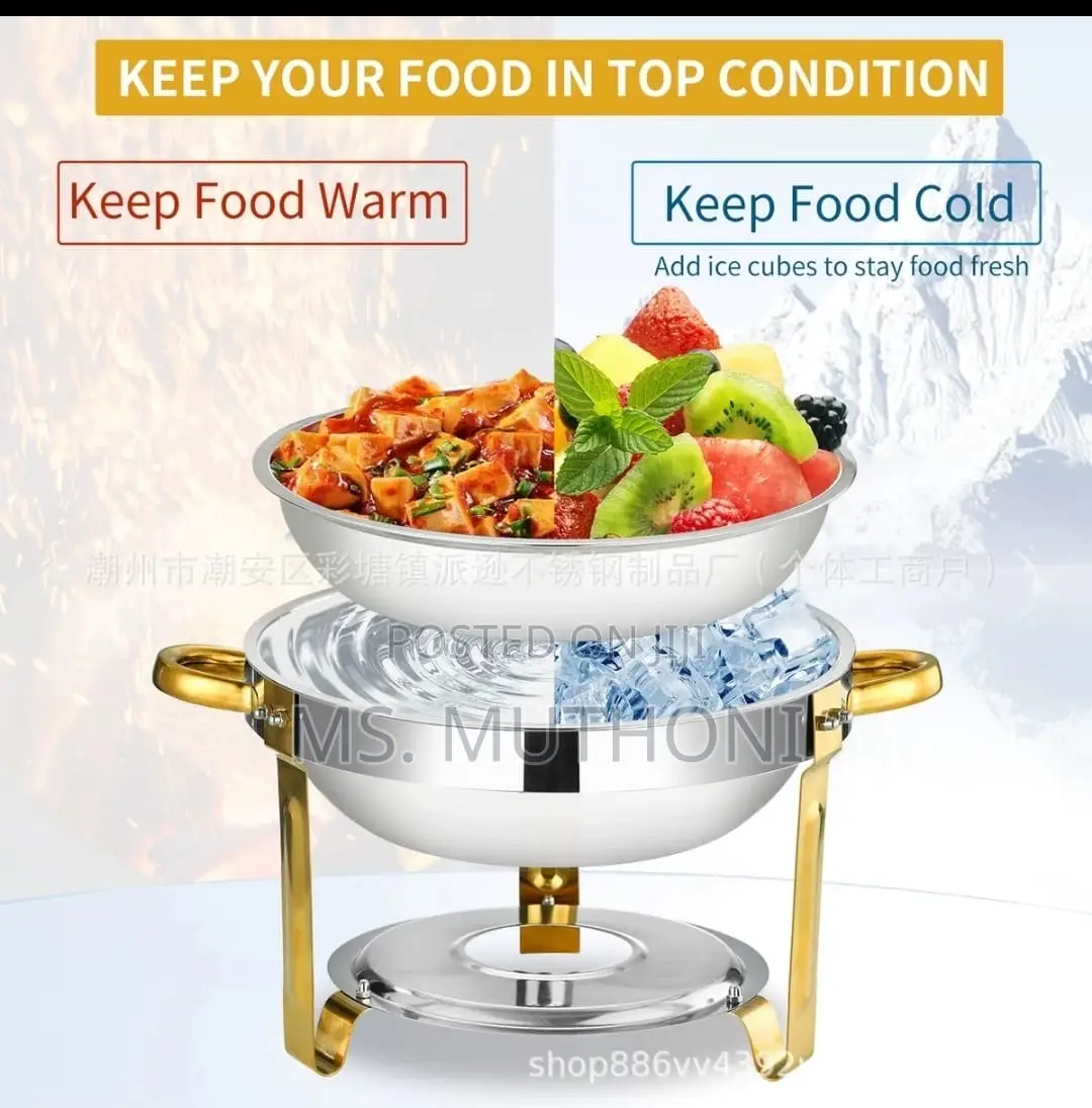 5 L High Quality Stainless Steel Chafing Dish With Golden Accents*