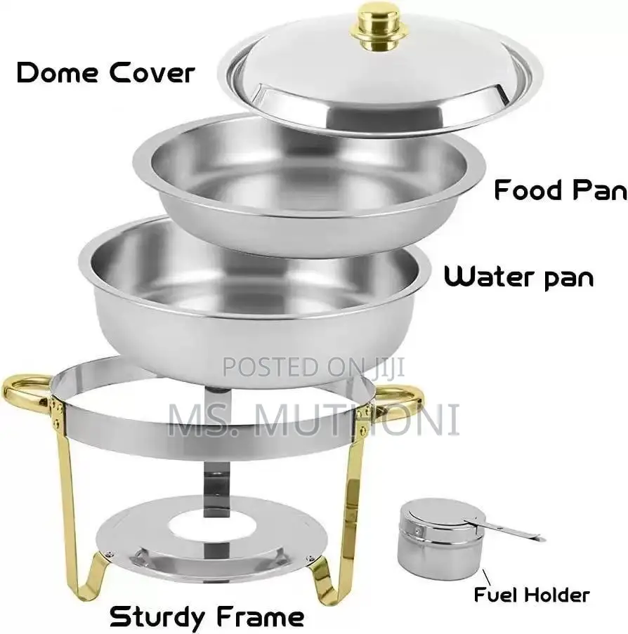 5 L High Quality Stainless Steel Chafing Dish With Golden Accents*