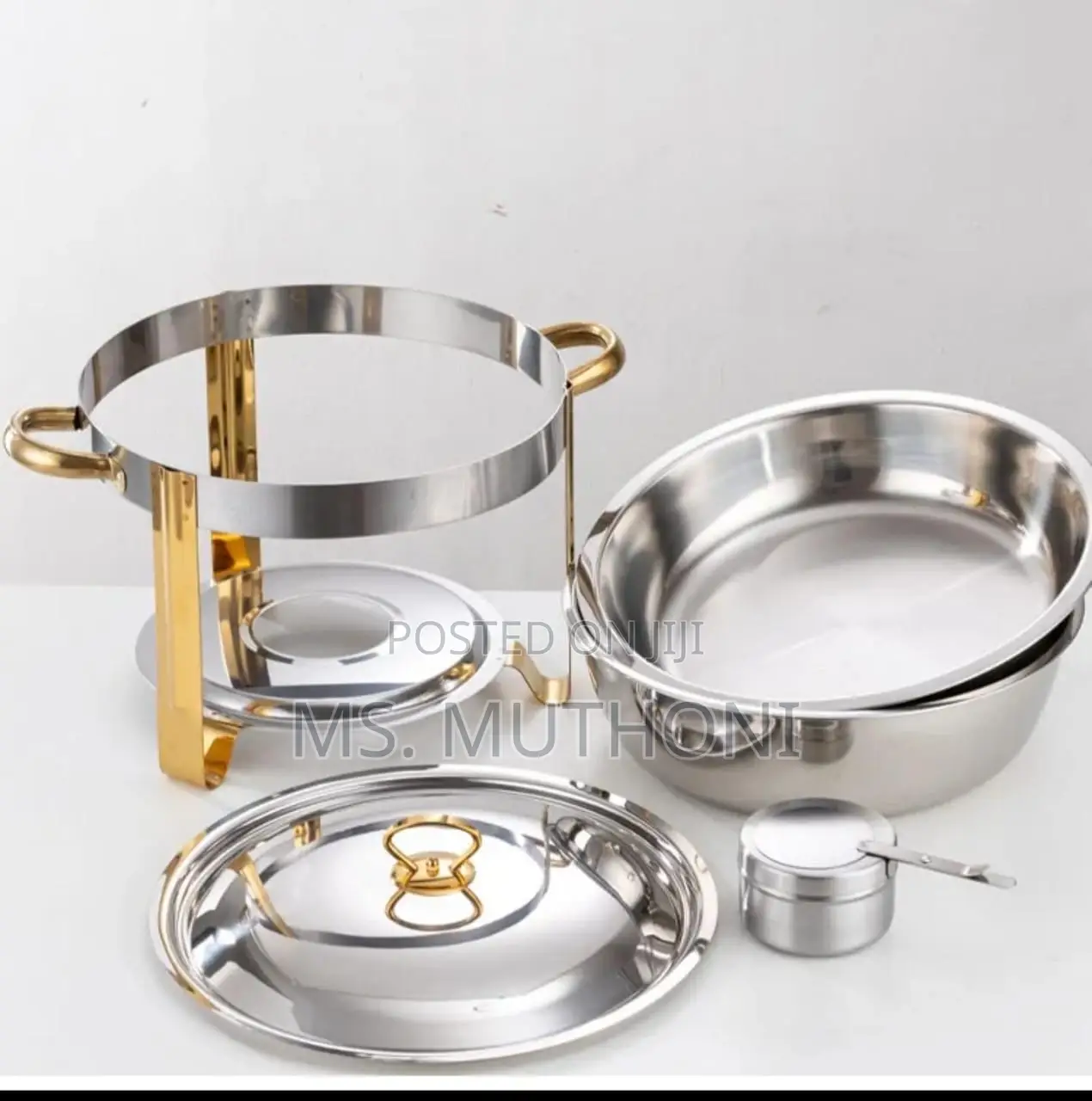 5 L High Quality Stainless Steel Chafing Dish With Golden Accents*