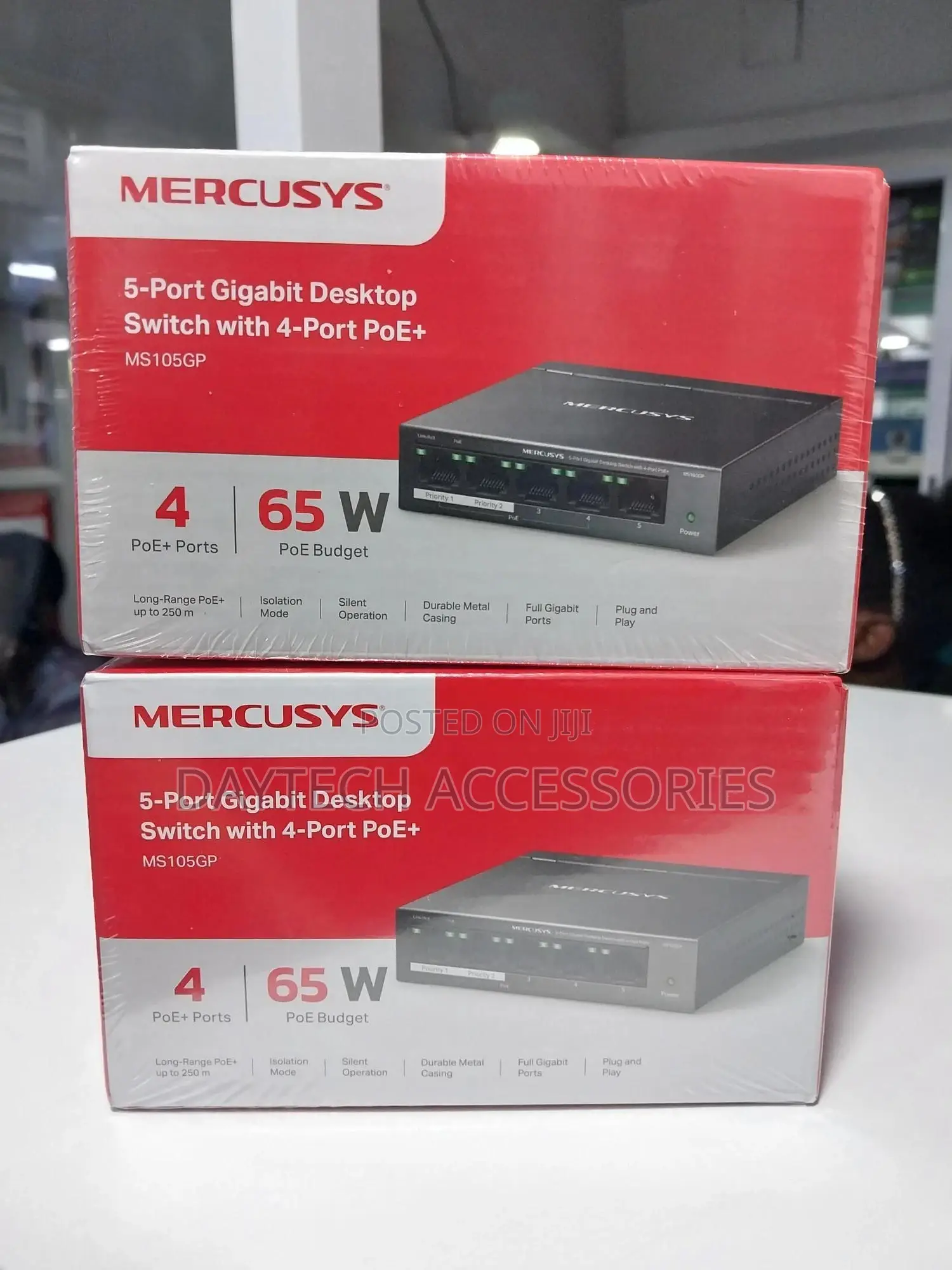 Mercusys Ms105gp 5 Port Gigabit Network Switch With 4-Port Poe+ 65w.