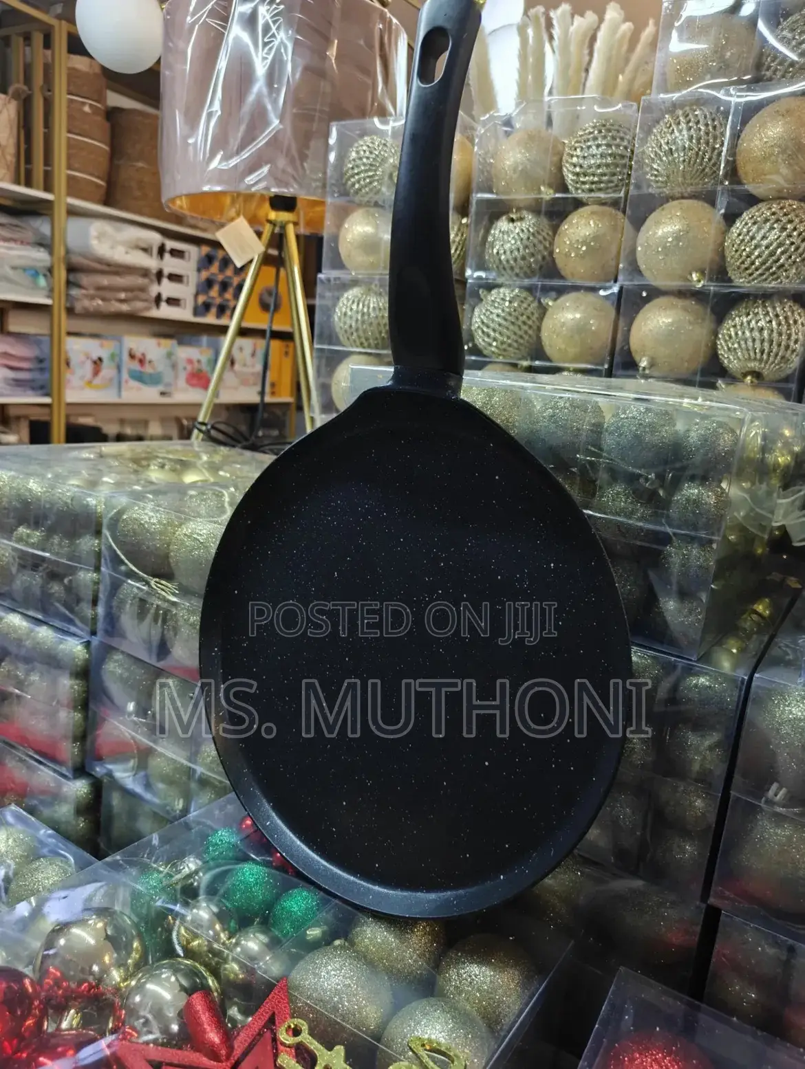 24 Cm Black Non-Stick Granite Chapati Pan*
