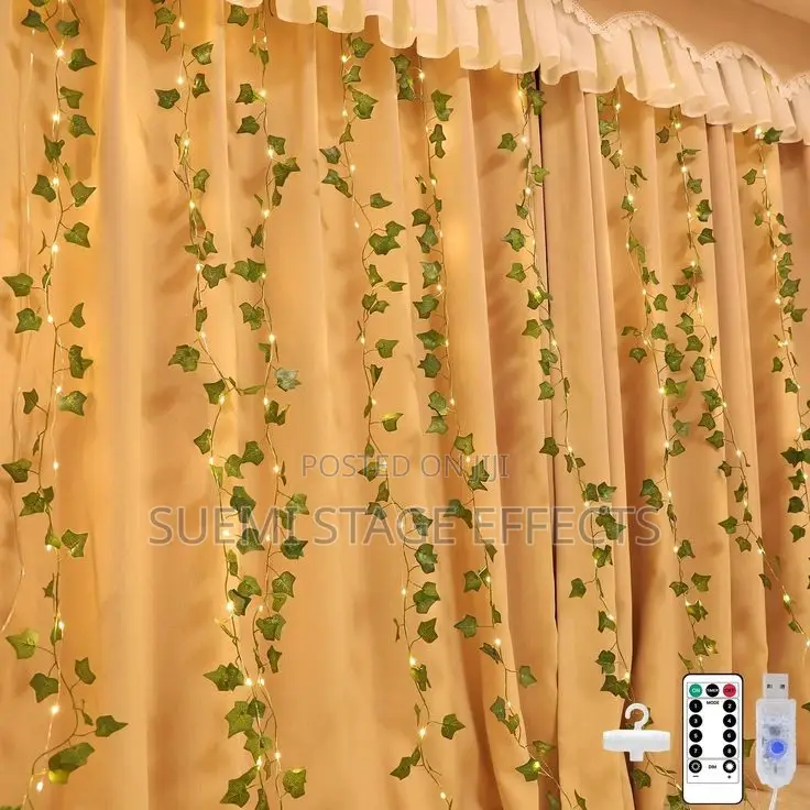 Leaf-Design Curtain Lamp – Elegant Ambient Lighting for Home Events