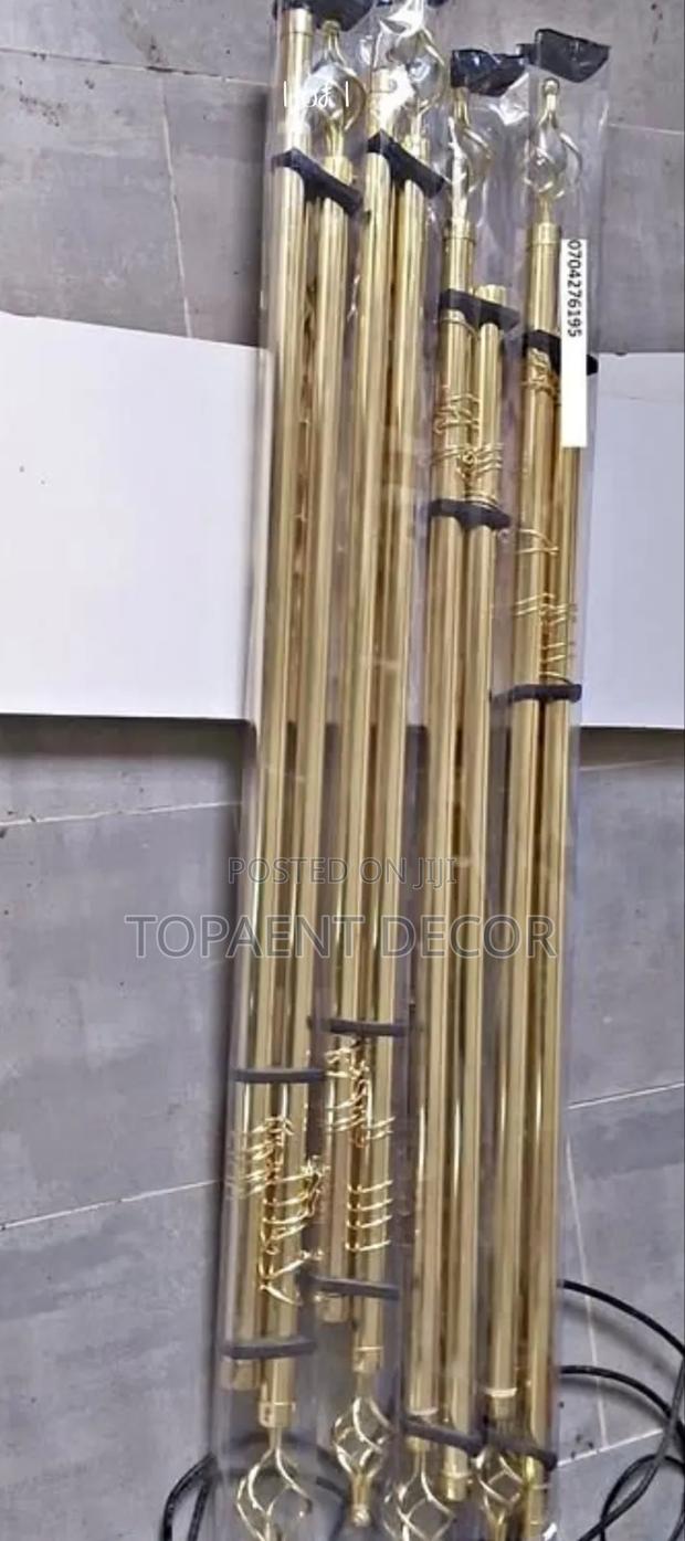 2m Gold Double Heavy Duty Beautiful Window Curtain Rods - main view