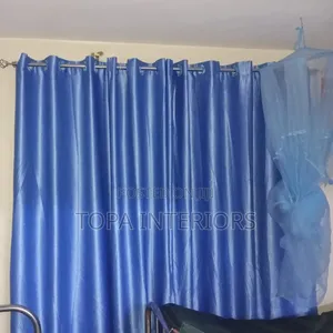 Sky Blue Plain Window Curtains for Hospital Windows