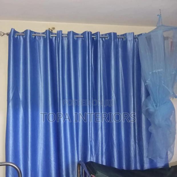 Sky Blue Plain Window Curtains for Hospital Windows