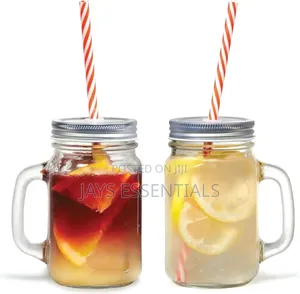 450ml Glass Mason Jar With Straw