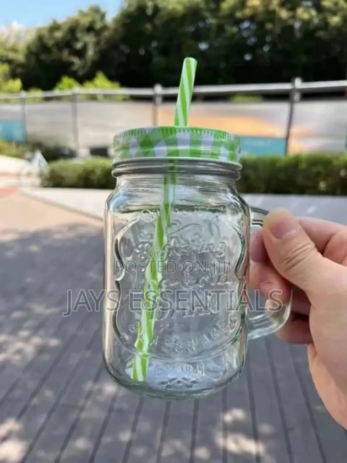 450ml Glass Mason Jar With Straw