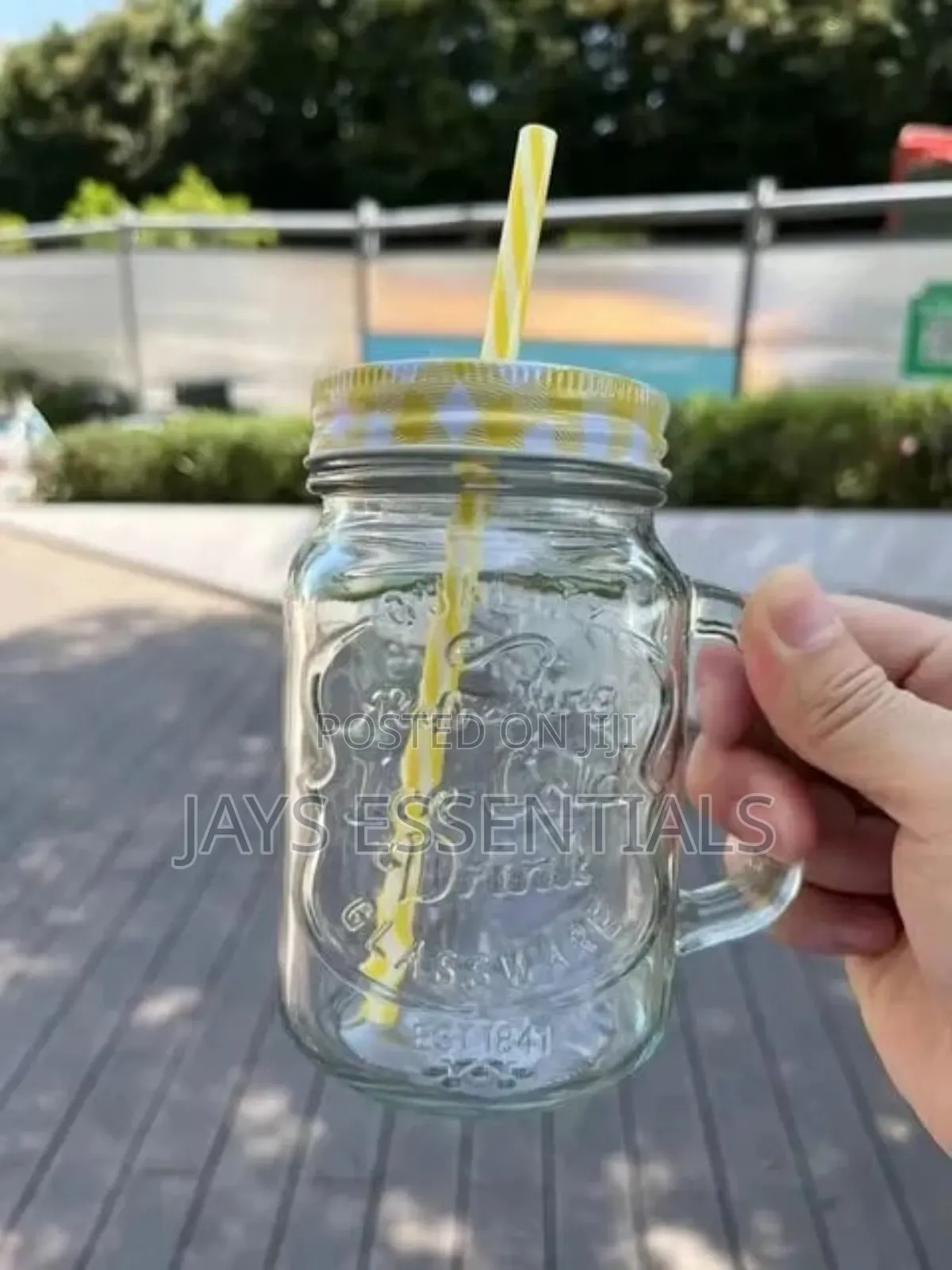 450ml Glass Mason Jar With Straw