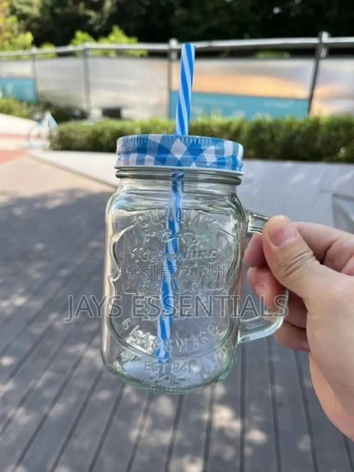 450ml Glass Mason Jar With Straw
