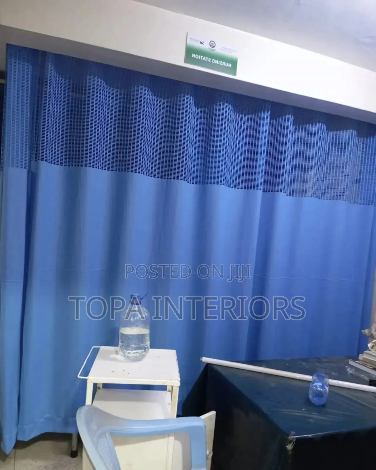 Nursing Station Blue Hospital Ward Partitioning Curtains for Privacy