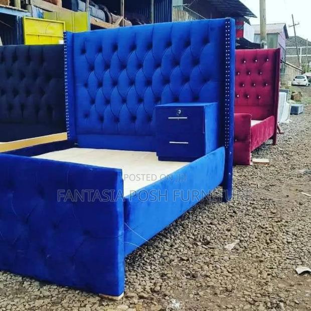 5x6 Deep Blue Chester Bed - Free Delivery