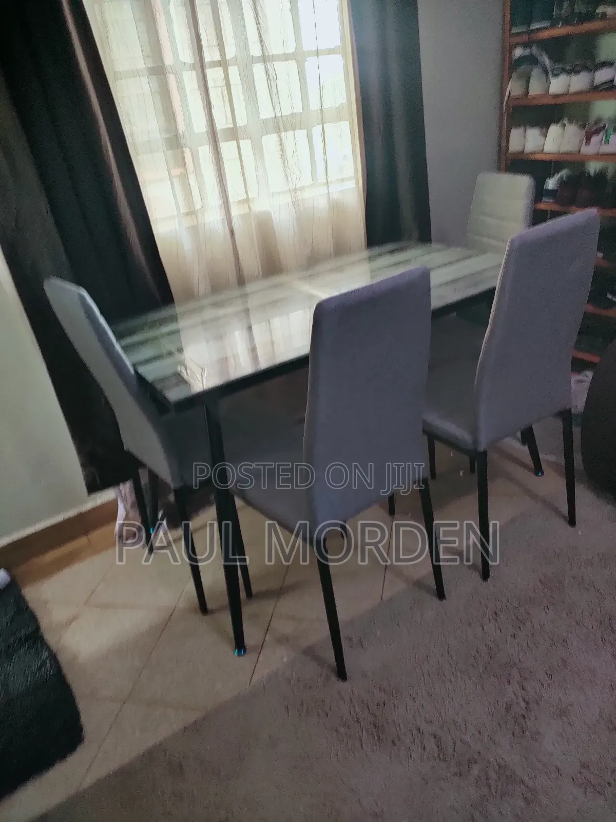 4 Seater Glass Top Dining Set