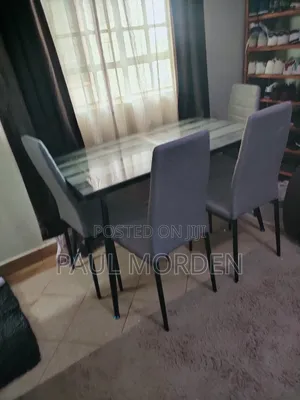 4 Seater Glass Top Dining Set