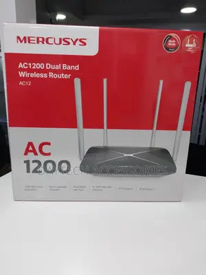 Mercusys Ac12 Dual Band Wi-Fi Wireless Router With 4 Antennas - Black