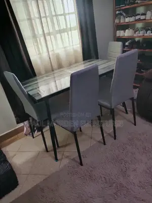 Rectangular Glass Top 4_seater Dining Set
