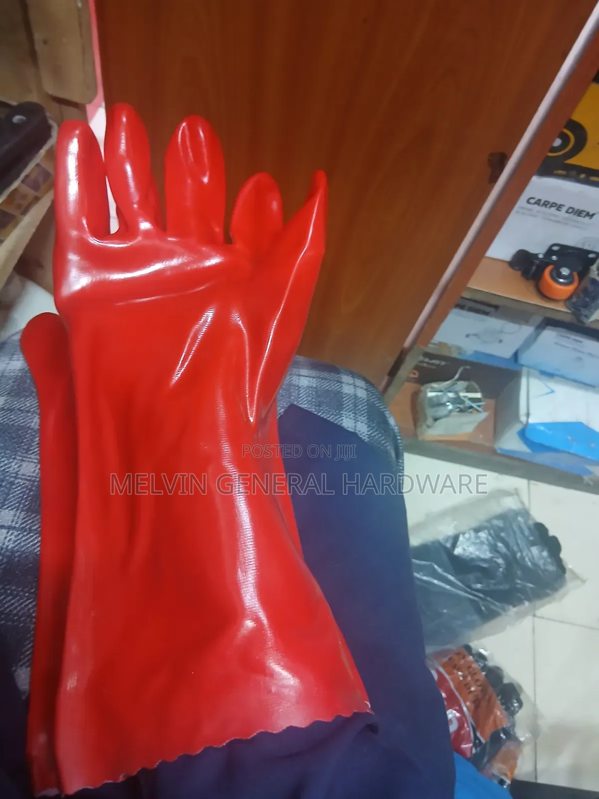 Pvc Latex Red Gloves