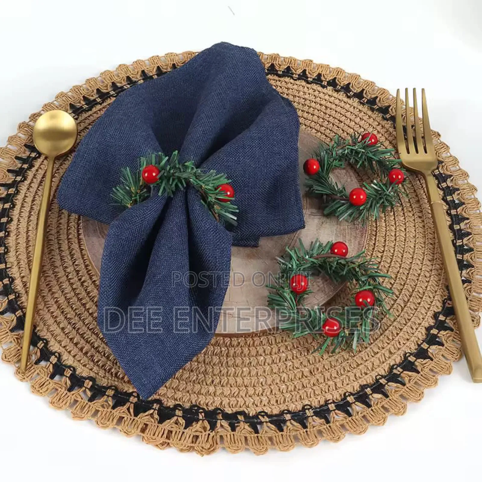 Set of 6pcs Christmas Red Fruit Napkin Ring