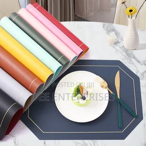 6pcs Double Sided Pu Leather Nordic Style Antislip Tablemats