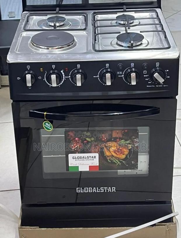 Black 60*60 Globalstar Jet 3+1 Standing Cooker With Electric Oven