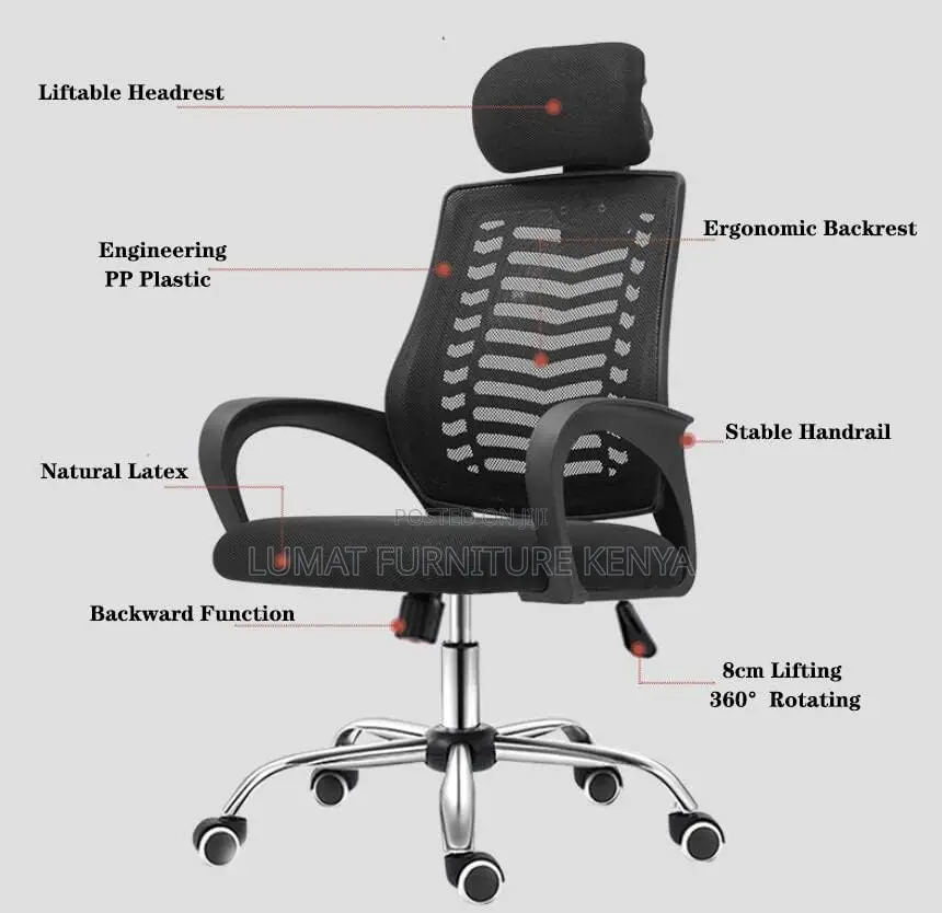 Swivel Headrest Staff Office Chair
