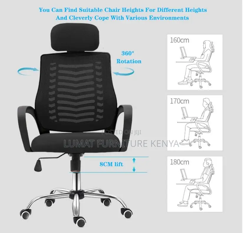 Swivel Headrest Staff Office Chair