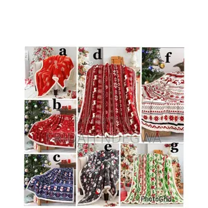 Double Layered Xmas Blanket Snowflake Series Printed Blankets Flannel