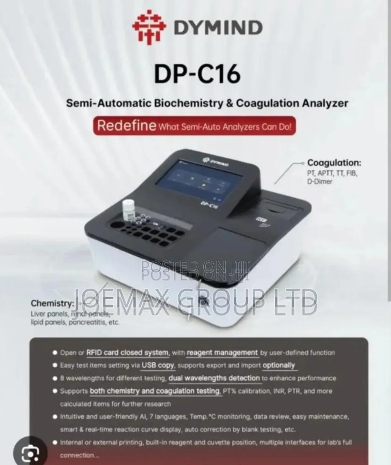 Semi Automated Biochemistry+ Coagulation Analyzer