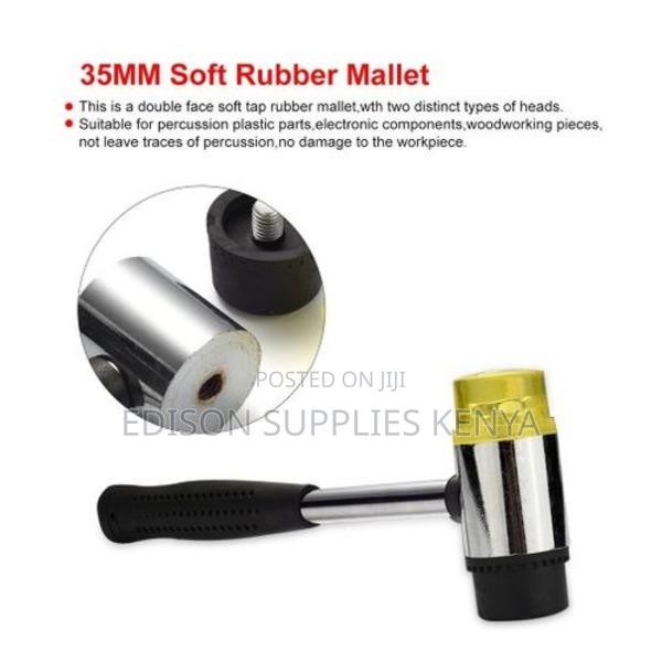 Soft Plastic Rubber Mallet Hammer Installation Hammer Steel Handle - thumbnail 3