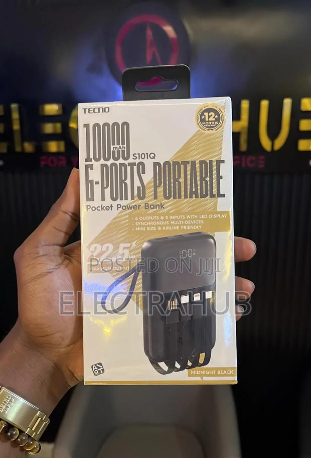 Tecno 10000mah 6 Ports Portable Speaker Powerbank