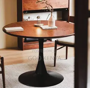 Home Table; Small Space Modern Dining Table –Wood Top and Metal Base
