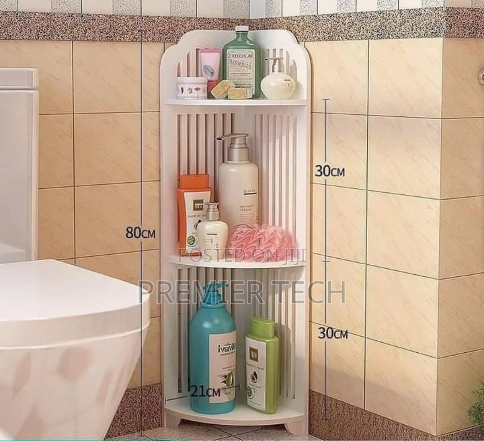 *White Triangular 3 Layer Corner Shelf