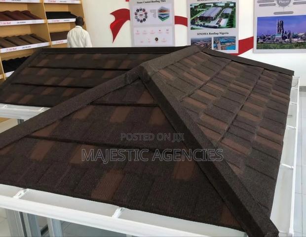 Coffee Brown Patch Stone Coated Roofing Tiles - main view