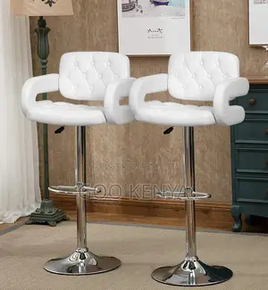 Home Stool; Custom Rotating Bar Chair With Footrest and Leather Seat