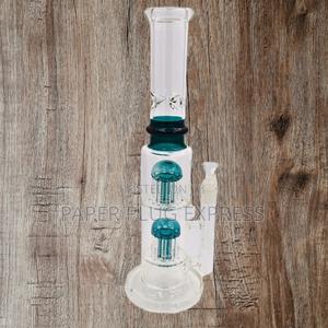 15" Tree Percolator Glass Beaker Bong - Green - thumbnail 2