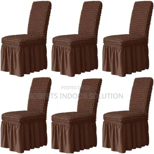 Earth Brown Waffle Chair Covers for a Homely Sophistication"