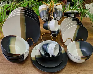 24pc Unique Ceramic Dinner Set