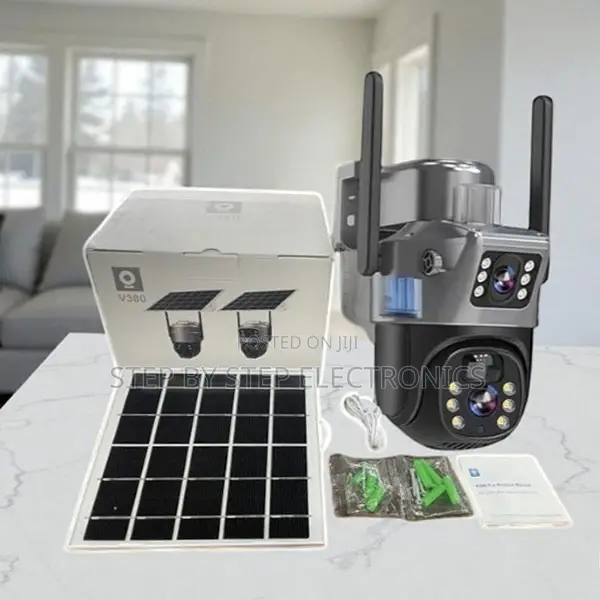 Solar 4g Simcard PTZ Rotating Camera Dual Lens Full Color Night Vision