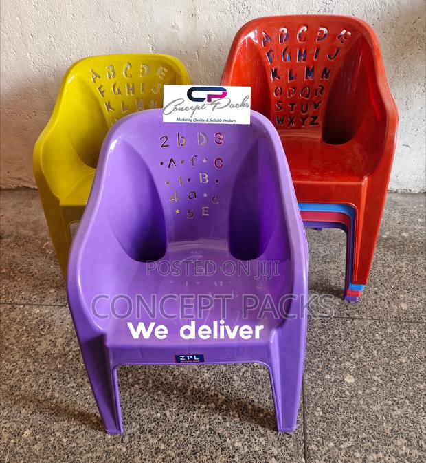 Kindergarten Numbered Plastic Arm Chairs - main view