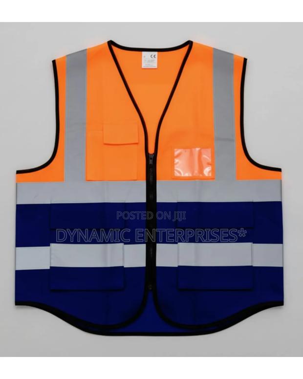Orange/Blue Heavy Reflective Safety Vest - main view