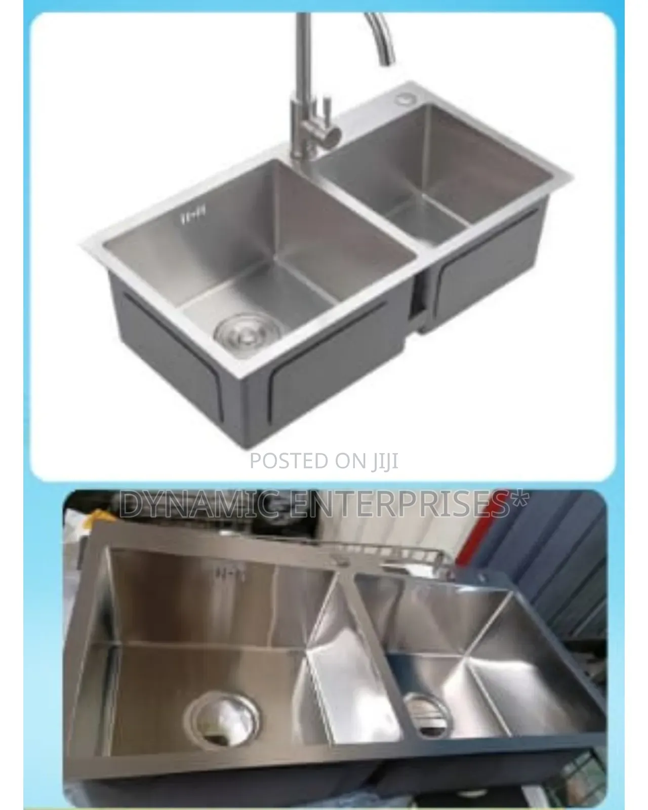 Double Bowl Single-Drain Stainless Steel Kitchen Sink