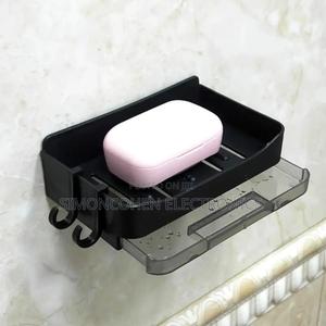 Soap Dish With Drain Tray +2 Hooks - thumbnail 2