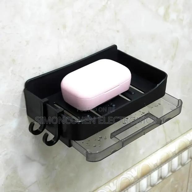 Soap Dish With Drain Tray +2 Hooks - main view