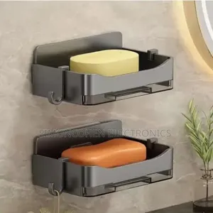 Soap Dish With Drain Tray +2 Hooks