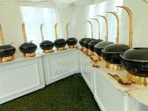 *Black Stainless Steel Chaffing Dish With Hanging Lid At