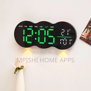 Led Digital Wall Clock With Bottom Lights