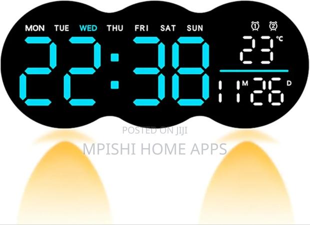 Led Digital Wall Clock With Bottom Lights