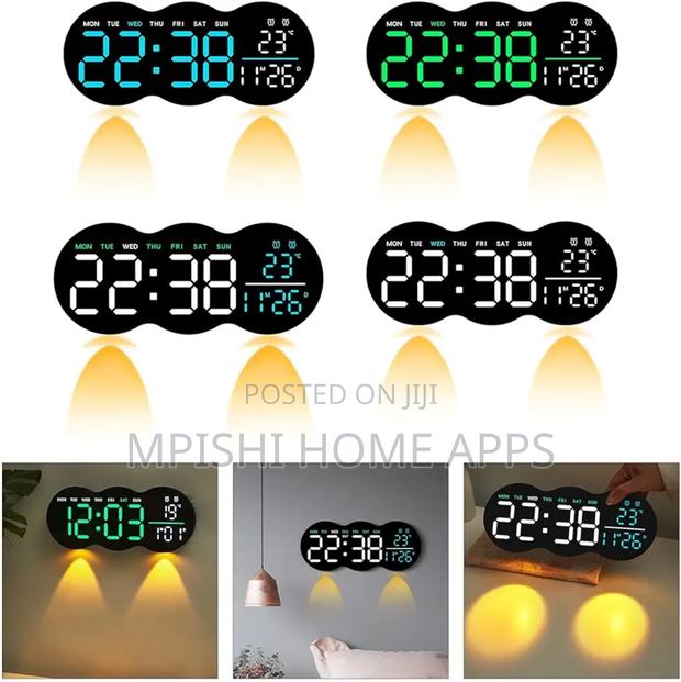 Led Digital Wall Clock With Bottom Lights - thumbnail 4