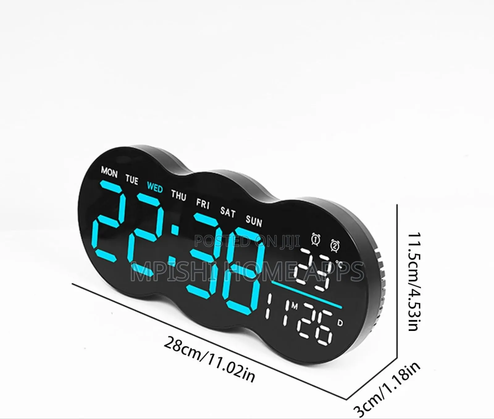 Led Digital Wall Clock With Bottom Lights
